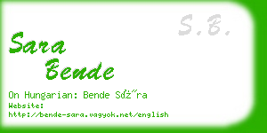 sara bende business card